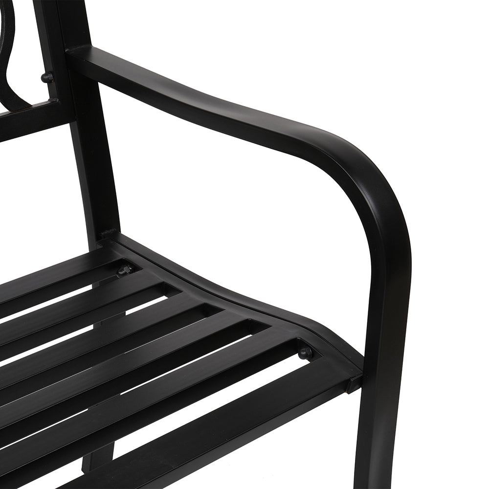 50" Outdoor Welcome Backrest Cast Iron Bench