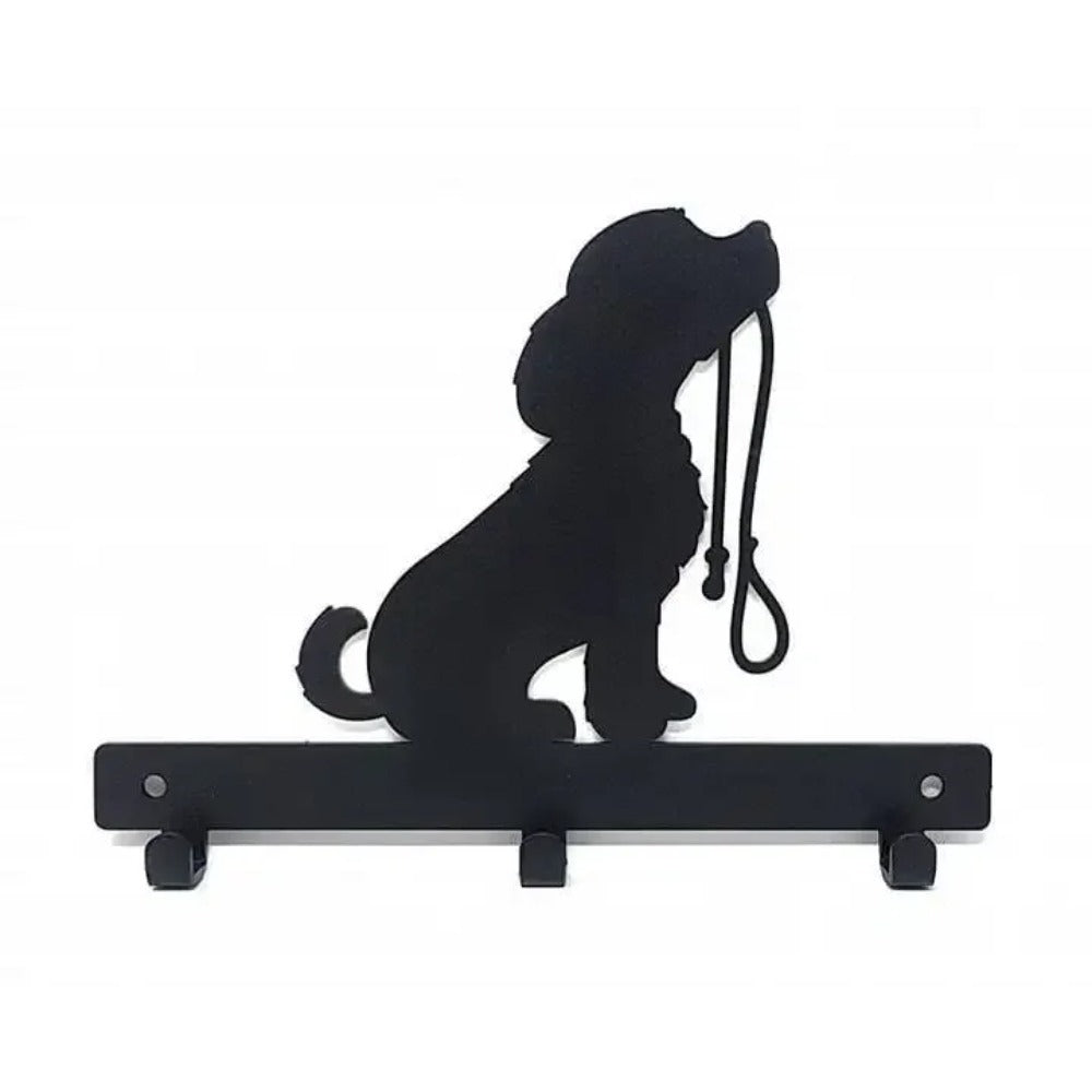 1pc Iron Crafts Wall Hanging Dog Lead/Leash Key Coat Door Towel Hanger Holder Rack Key Hook - DOG WITH LEAD, Wall-mounted, Hooks(TikTok/temu self-pickup orders)