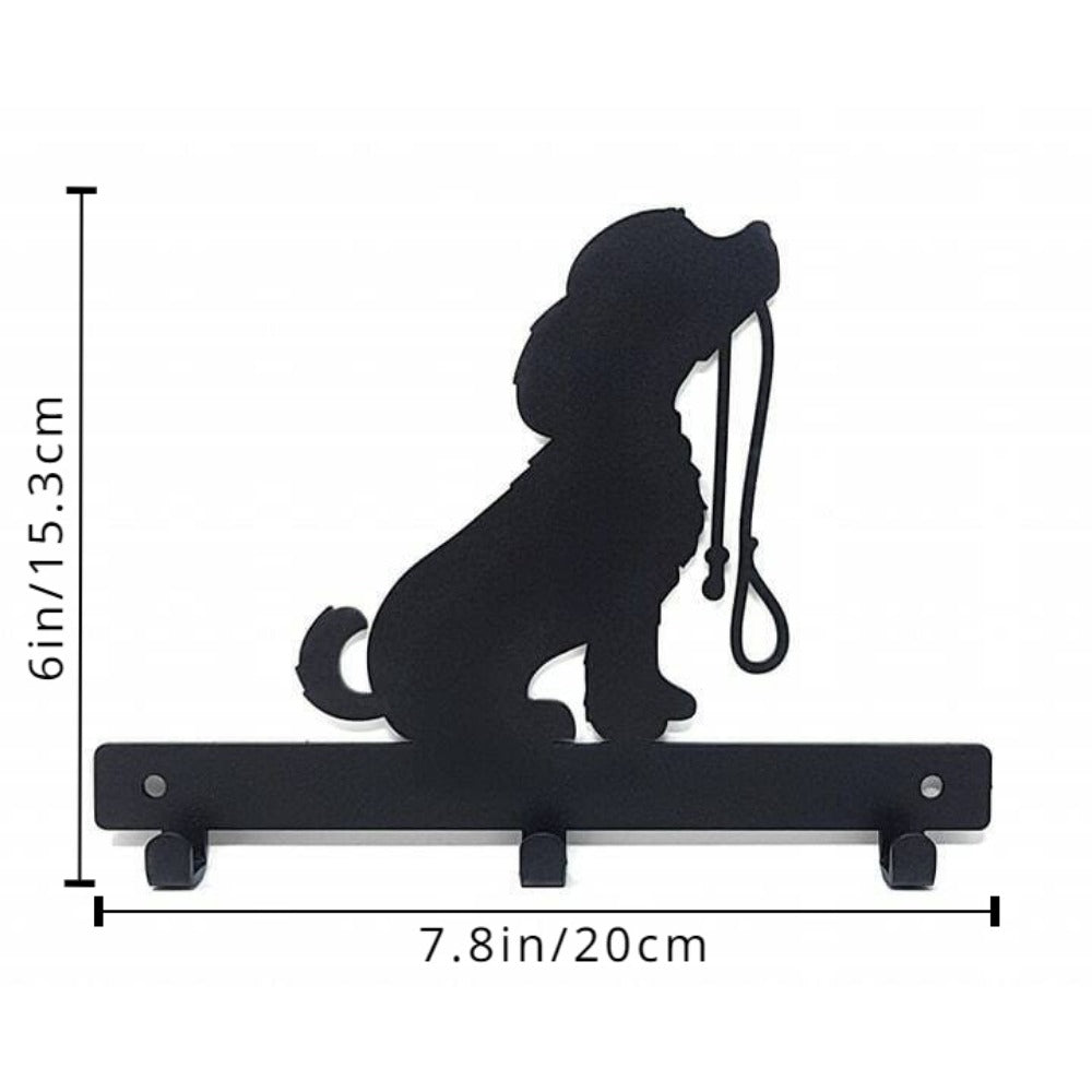1pc Iron Crafts Wall Hanging Dog Lead/Leash Key Coat Door Towel Hanger Holder Rack Key Hook - DOG WITH LEAD, Wall-mounted, Hooks(TikTok/temu self-pickup orders)