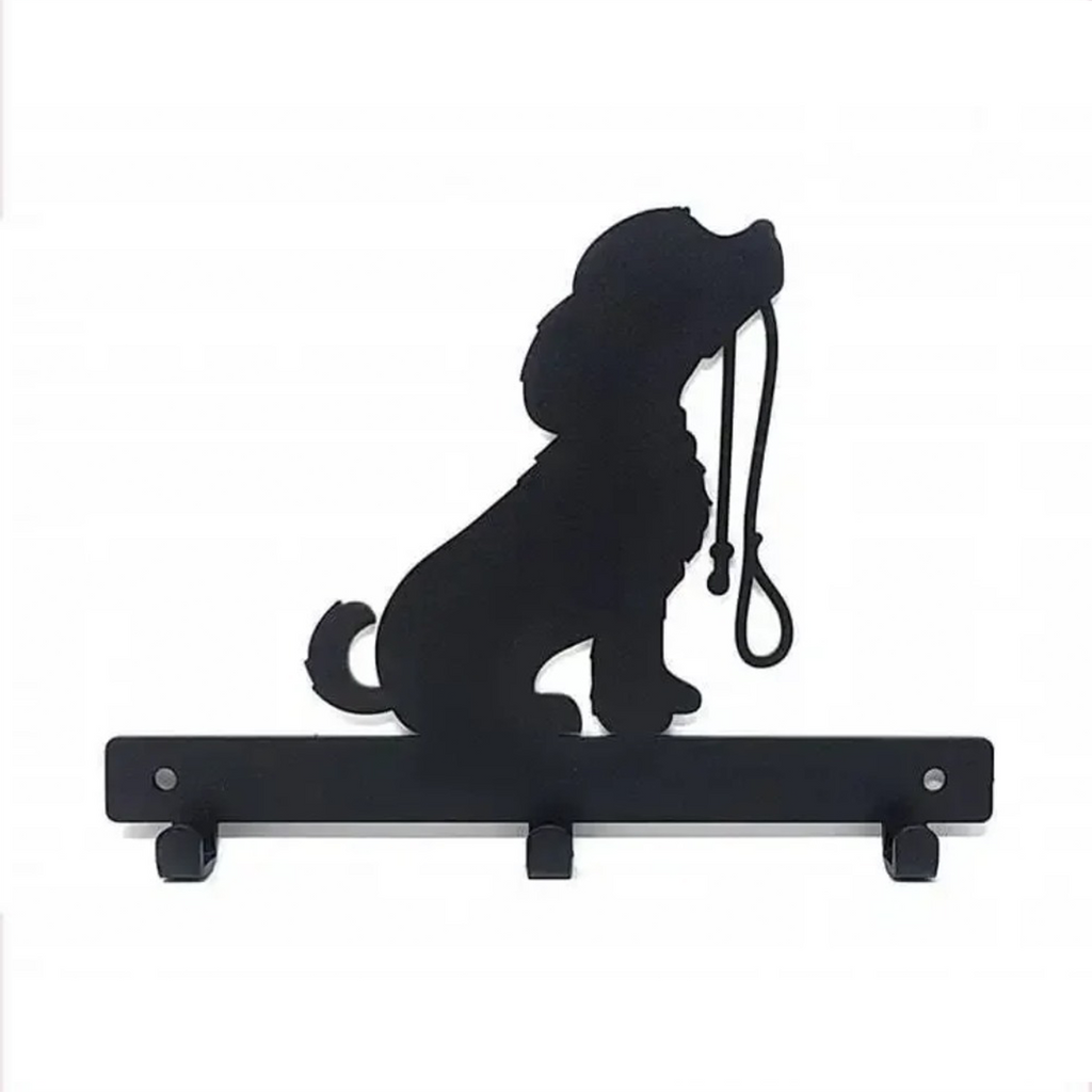 1pc Iron Crafts Wall Hanging Dog Lead/Leash Key Coat Door Towel Hanger Holder Rack Key Hook - DOG WITH LEAD, Wall-mounted, Hooks(TikTok/temu self-pickup orders)