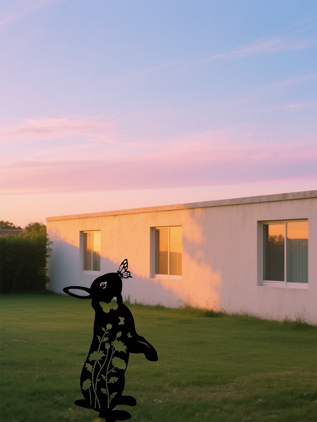 CIFbuy™ Metal Rabbit Garden Stake & Wall Sculpture - Outdoor Decorative Rabbit Statue, Cute Animal Silhouette Yard Art for Patio, Lawn, Flowe(TikTok/temu self-pickup orders)