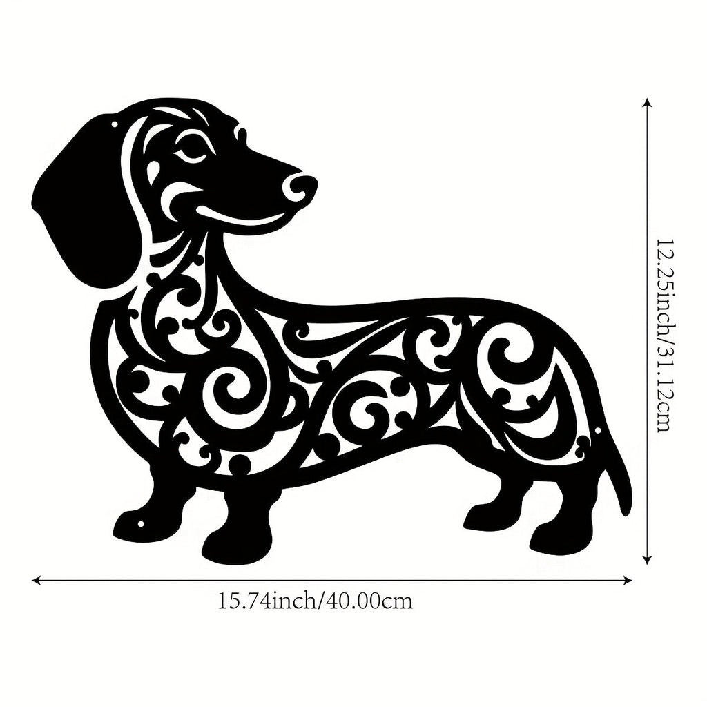 "Black Iron Dachshund Dog Metal Wall Art – Modern Home & Outdoor Decor for Living Room, Bedroom, Bathroom, Garden, Patio | Waterproof, Rustproof & Dur(TikTok/temu self-pickup orders)